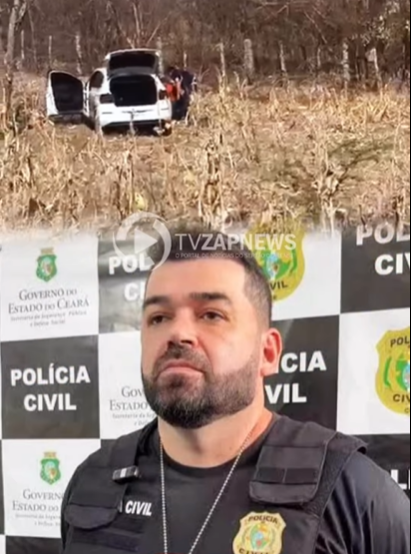  Delegado perde controle de veículo e sai da pista parando em ribanceira.